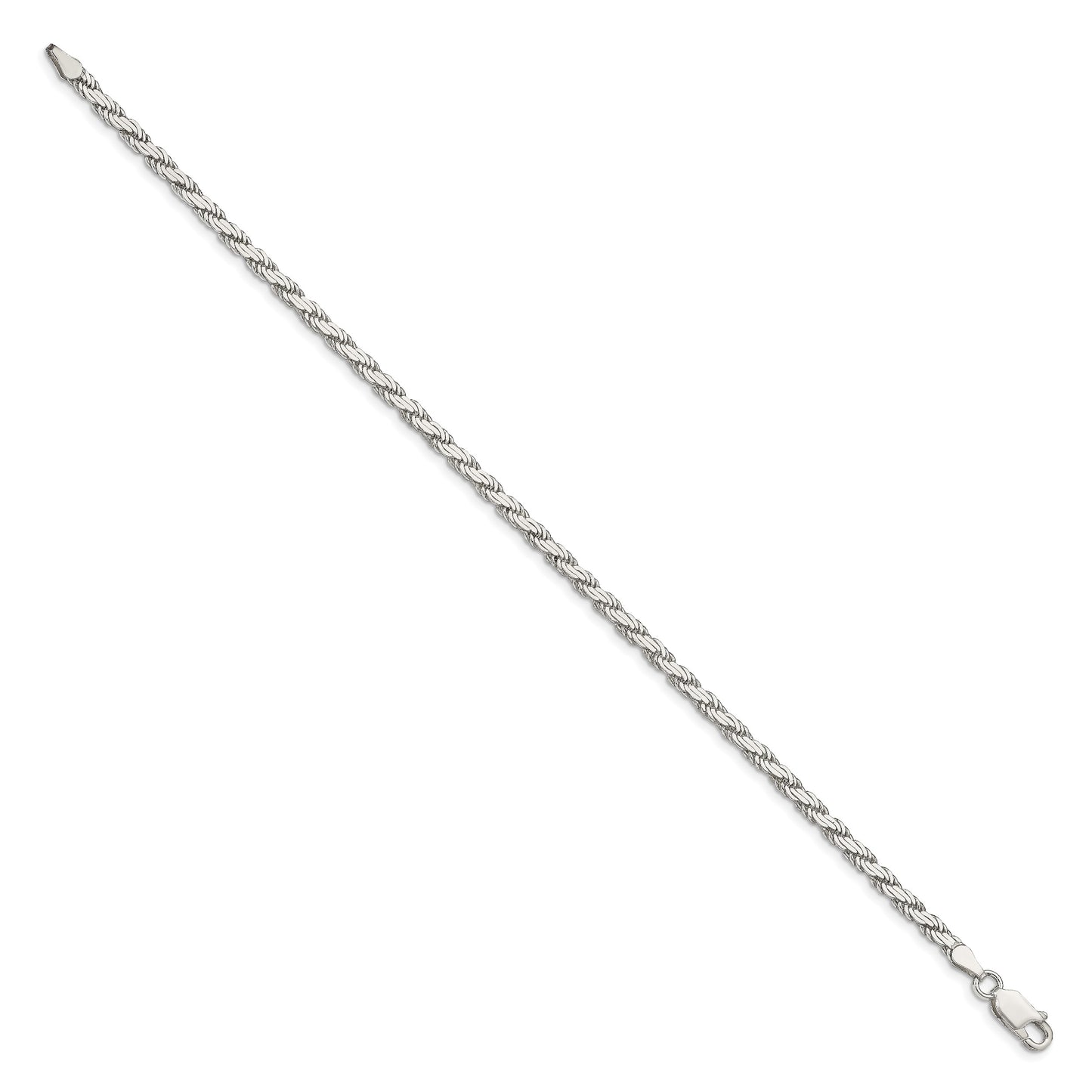 Sterling Silver 3.1mm Flat Rope Chain