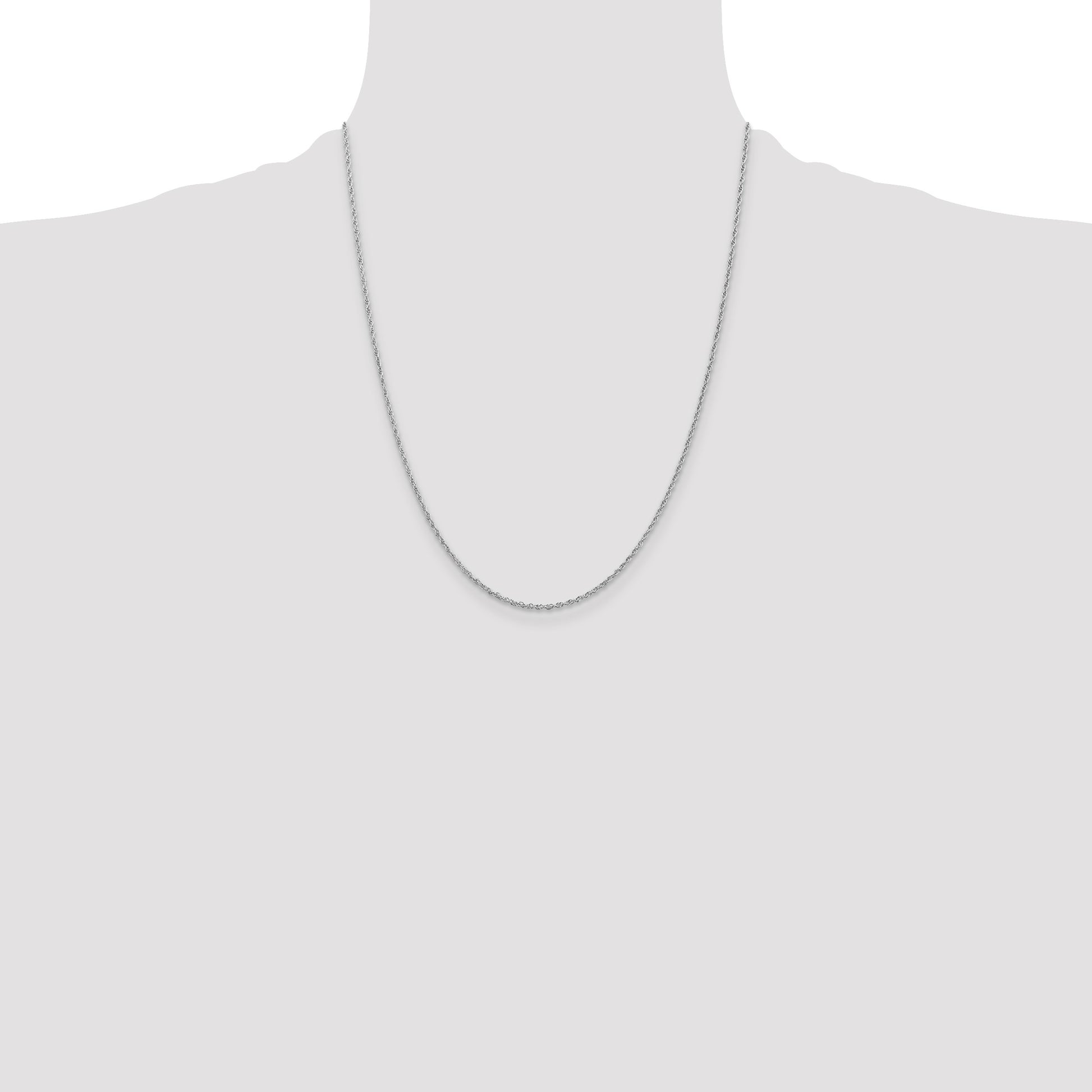 Sterling Silver Rhodium-plated 1.6mm Loose Rope Chain