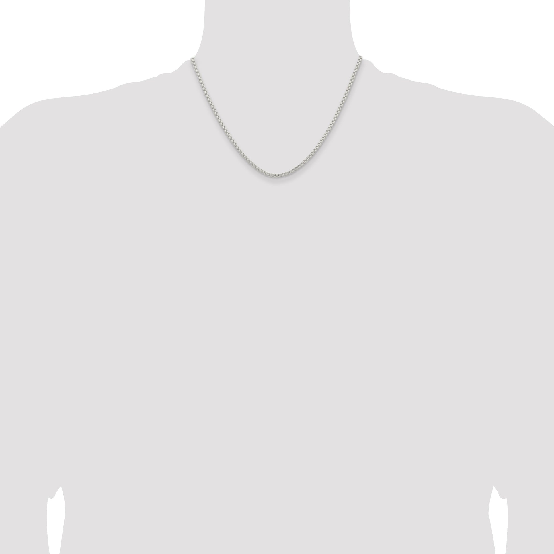 Sterling Silver 2.6mm Round Box Chain