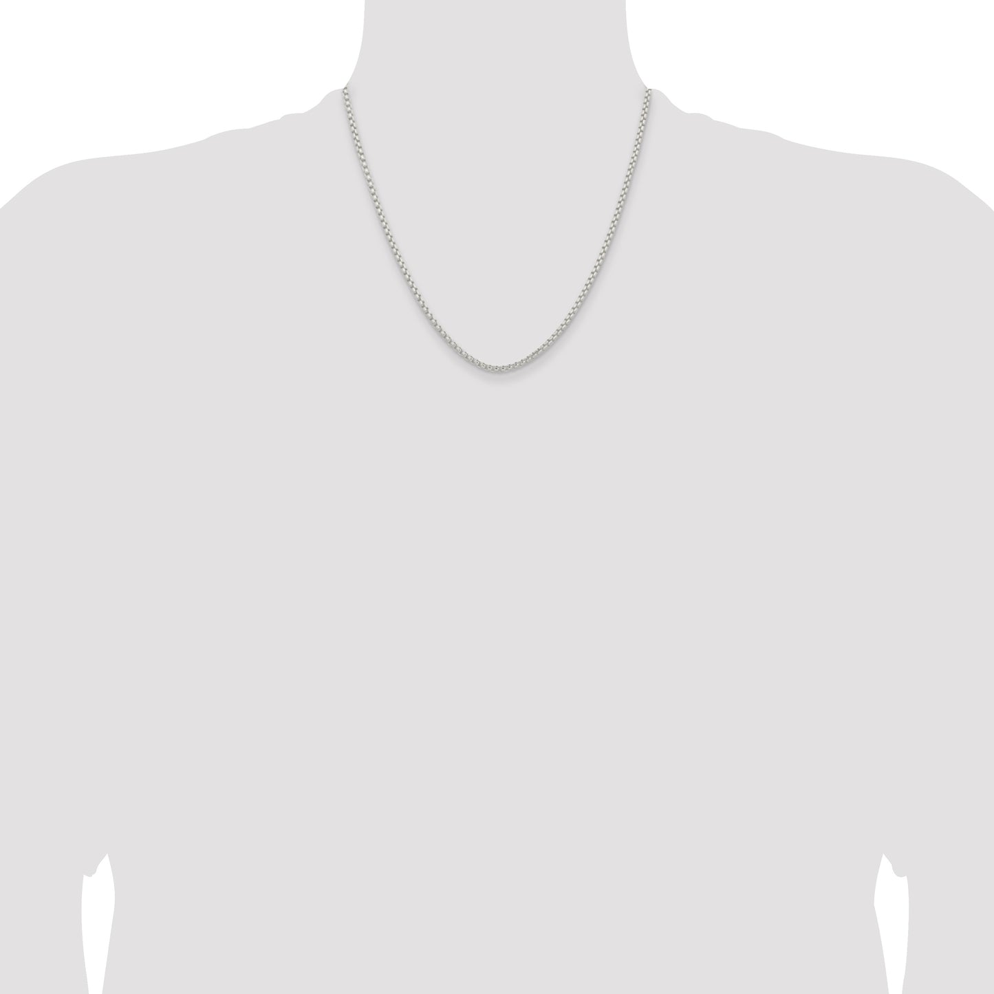Sterling Silver 2.6mm Round Box Chain