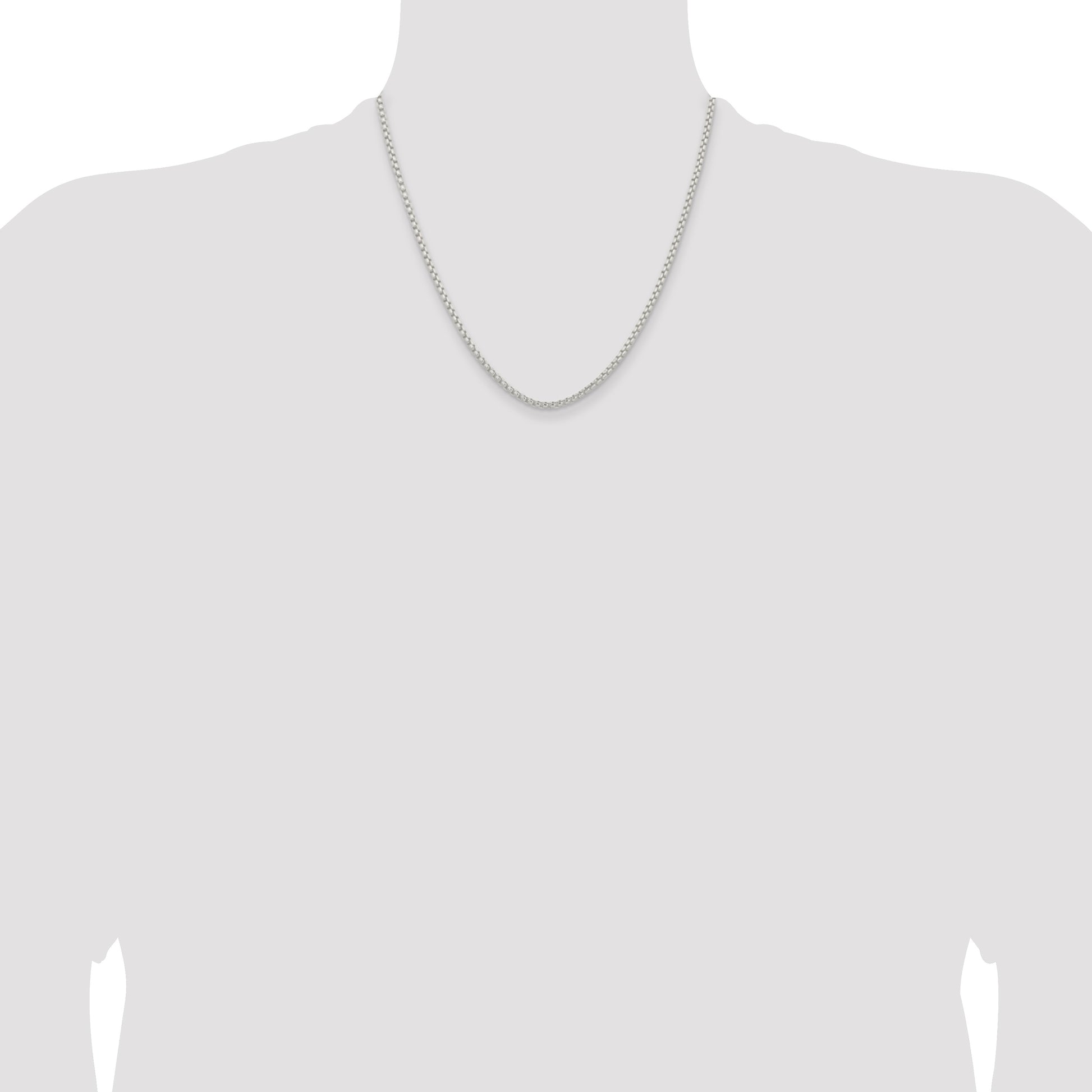 Sterling Silver 2.6mm Round Box Chain