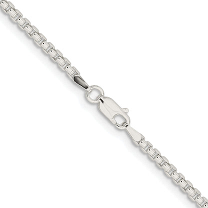 Sterling Silver Rhodium-plated 2.6mm Round Box Chain
