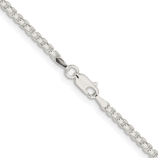 Sterling Silver Rhodium-plated 2.6mm Round Box Chain