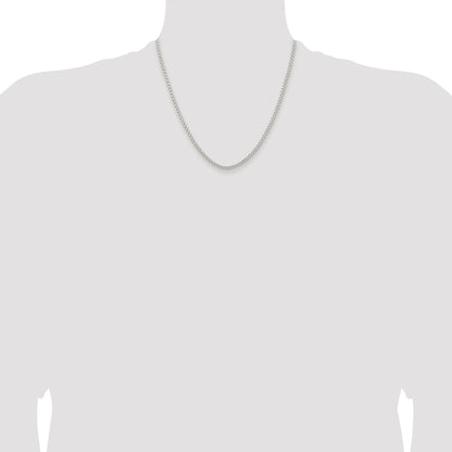 Sterling Silver Rhodium-plated 2.6mm Round Box Chain