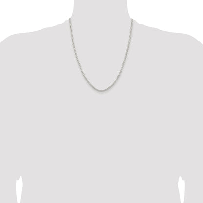 Sterling Silver Rhodium-plated 2.6mm Round Box Chain