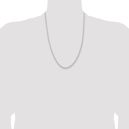 Sterling Silver Rhodium-plated 2.6mm Round Box Chain