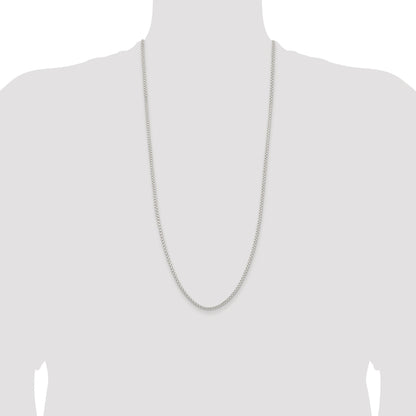 Sterling Silver Rhodium-plated 2.6mm Round Box Chain