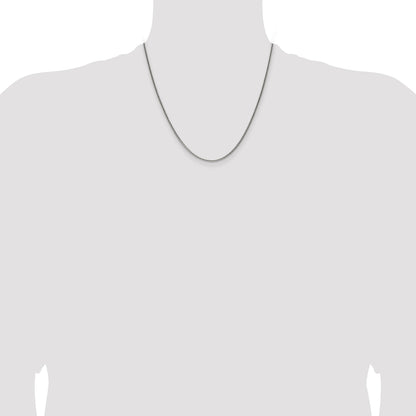 Sterling Silver Antiqued 1.6mm Solid Square Spiga Chain