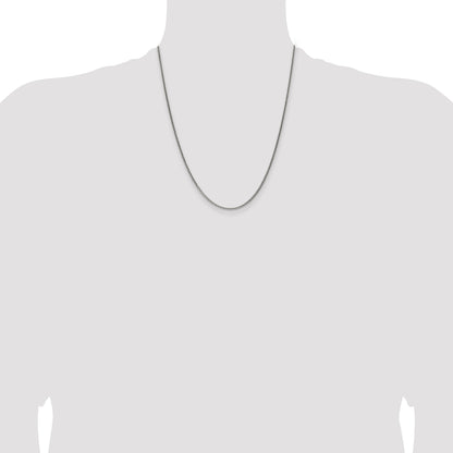 Sterling Silver Antiqued 1.6mm Solid Square Spiga Chain