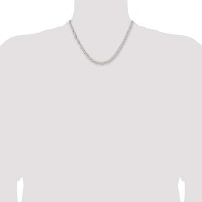 Sterling Silver 4.75mm Rounded Byzantine Chain