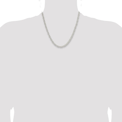Sterling Silver 4.75mm Rounded Byzantine Chain