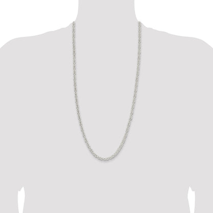 Sterling Silver 4.75mm Rounded Byzantine Chain