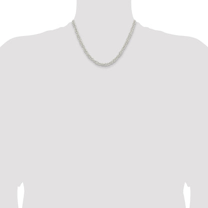 Sterling Silver 5.5mm Rounded Byzantine Chain