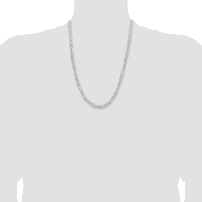 Sterling Silver 5.5mm Rounded Byzantine Chain