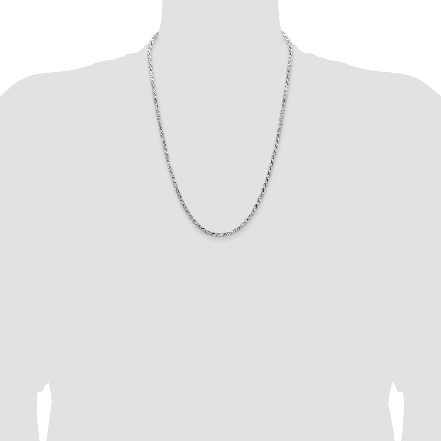 Sterling Silver 3.65mm Flat Rope Chain