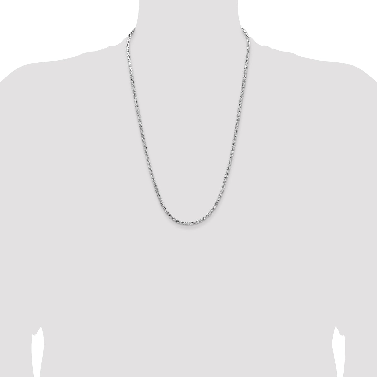 Sterling Silver 3.65mm Flat Rope Chain