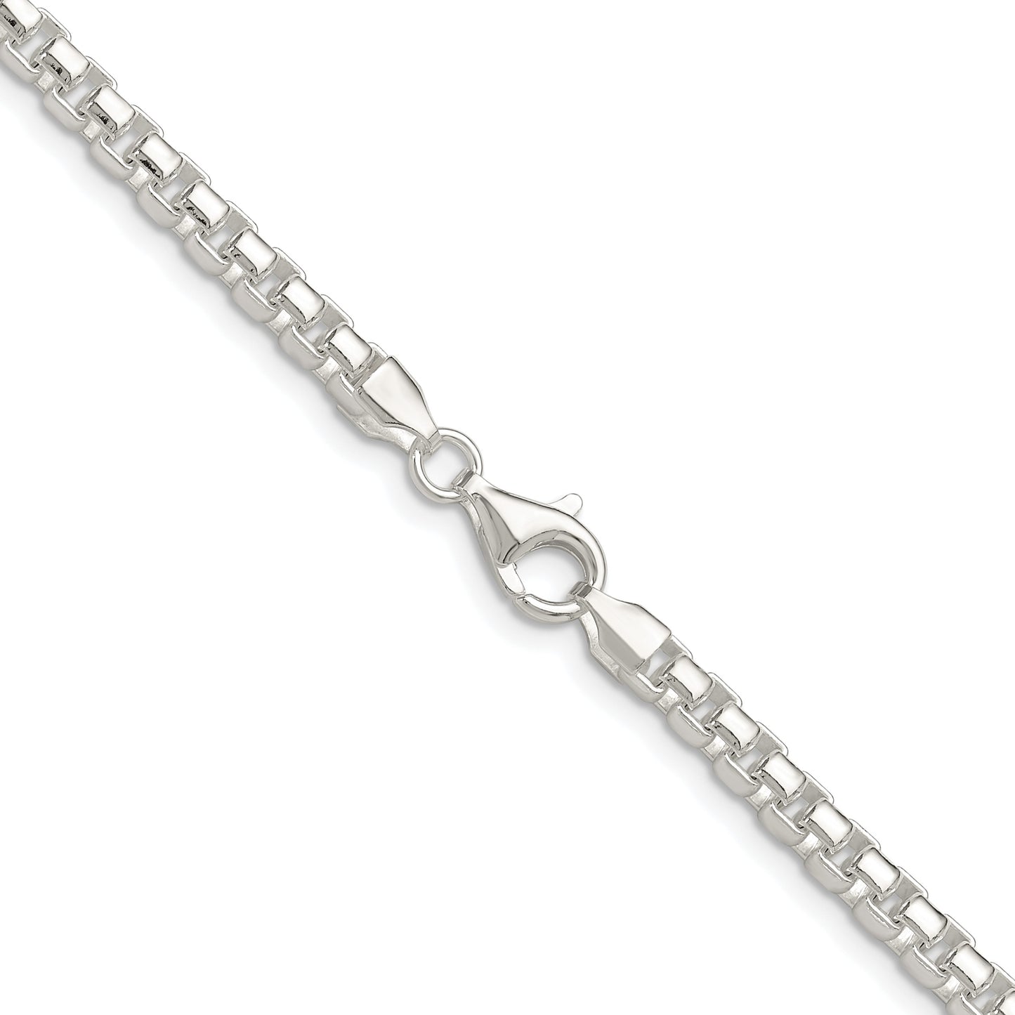 Sterling Silver Rhodium-plated Polished 4mm Round Box Chain