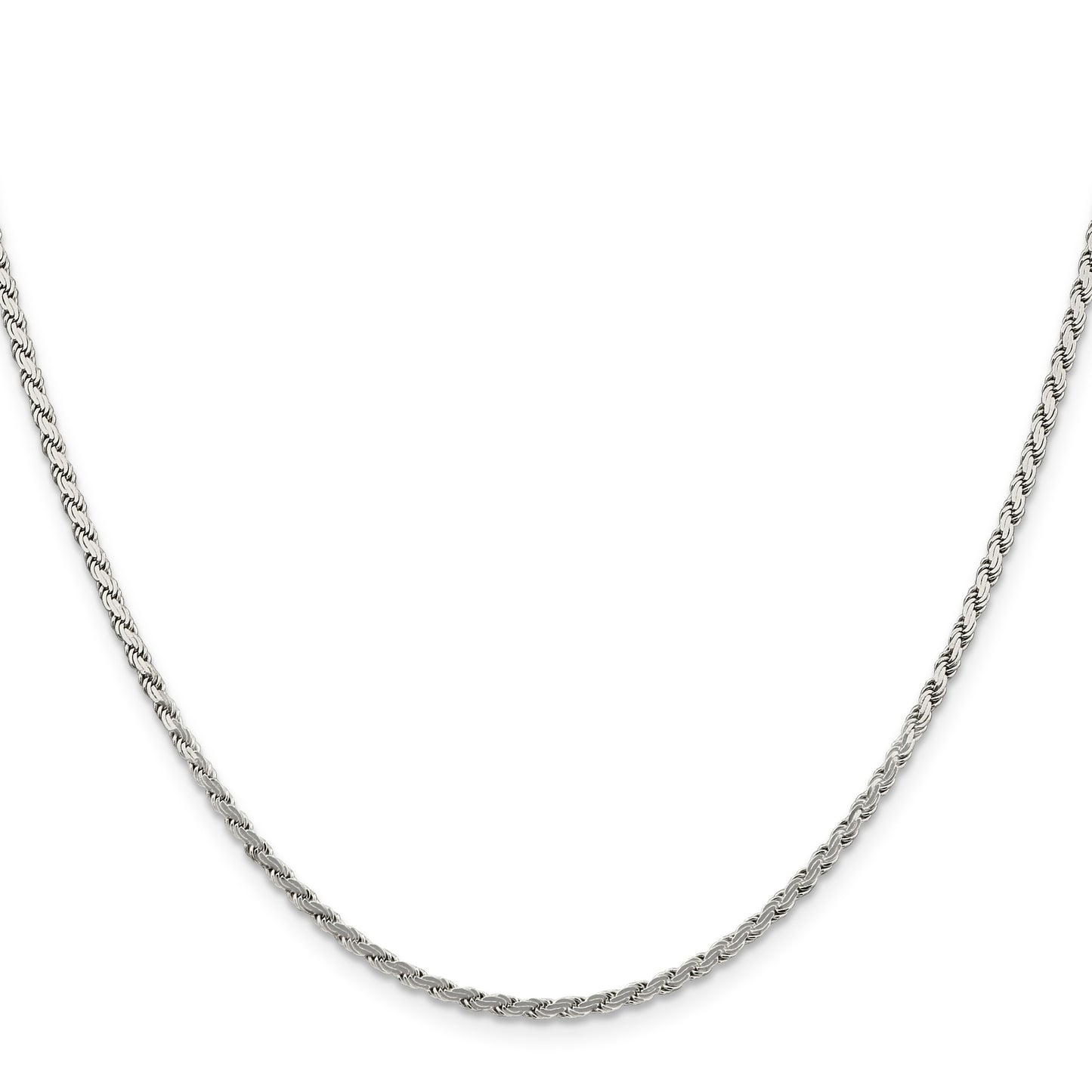 Sterling Silver 2.25mm Flat Rope Chain