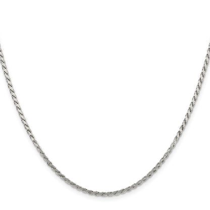 Sterling Silver 2.25mm Flat Rope Chain