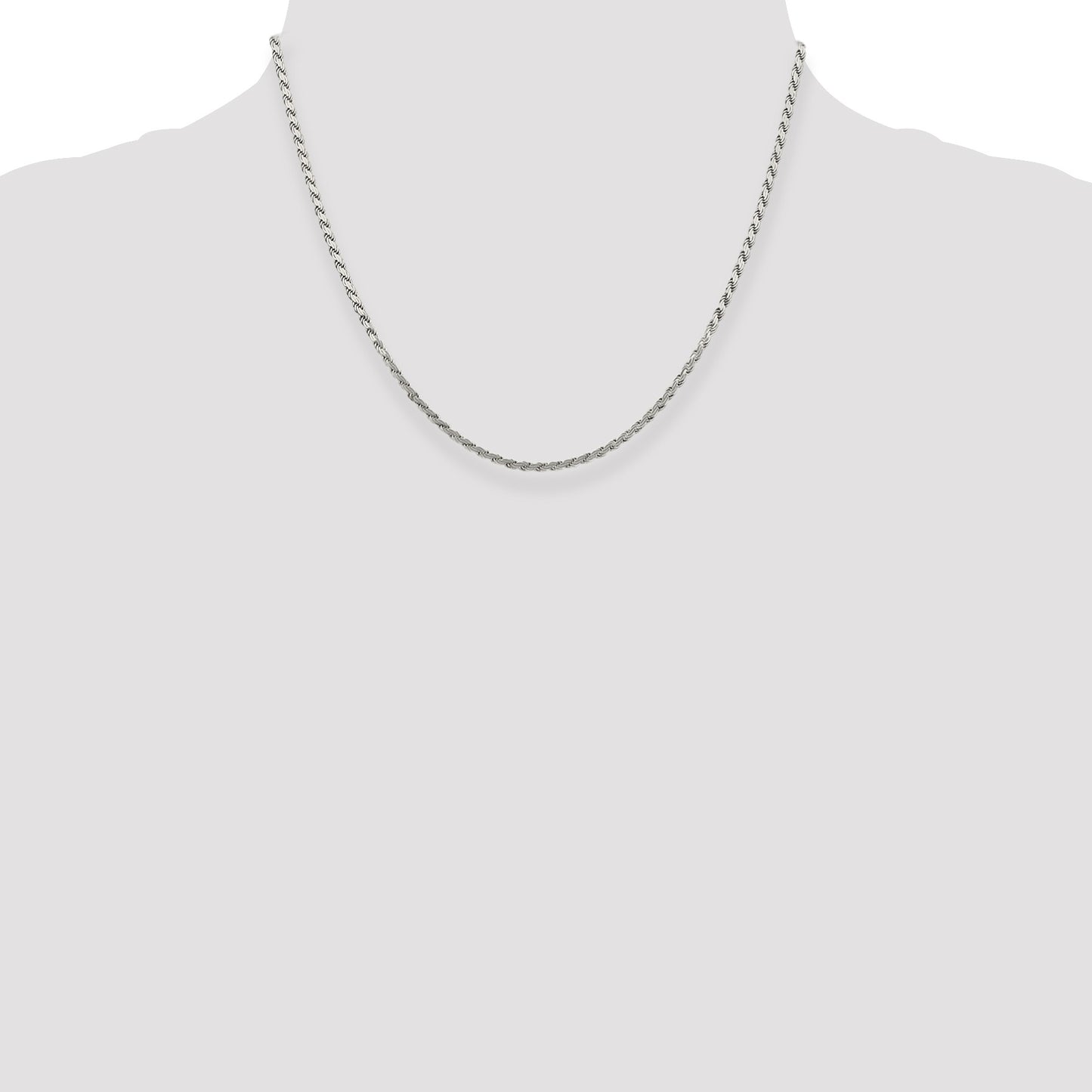 Sterling Silver 2.25mm Flat Rope Chain