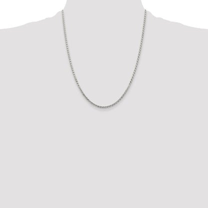 Sterling Silver 2.25mm Flat Rope Chain