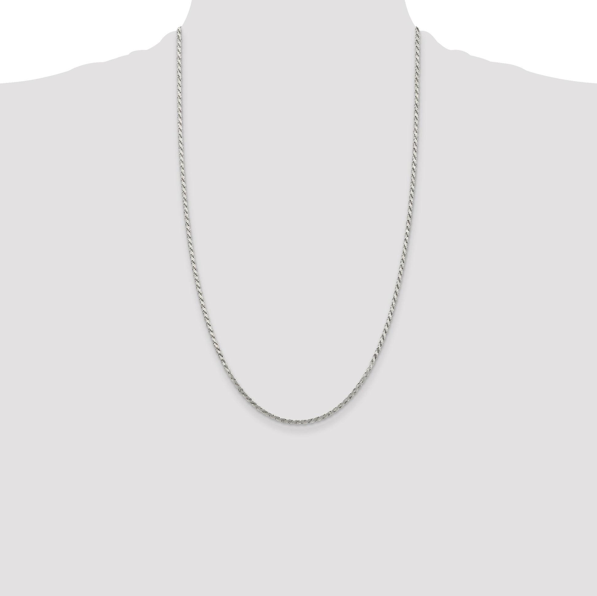 Sterling Silver 2.25mm Flat Rope Chain