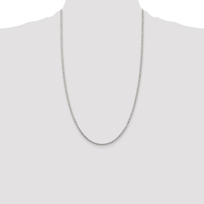 Sterling Silver 2.25mm Flat Rope Chain