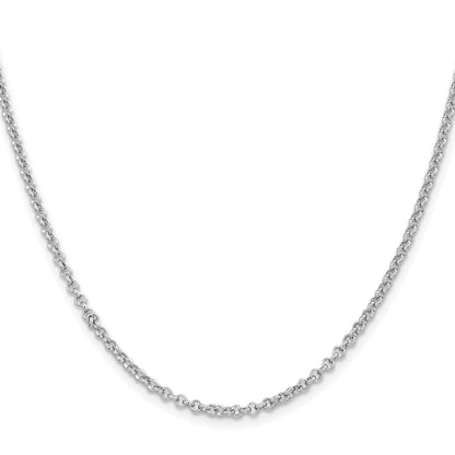 Sterling Silver Rhodium-plated 2.8mm Rolo Chain