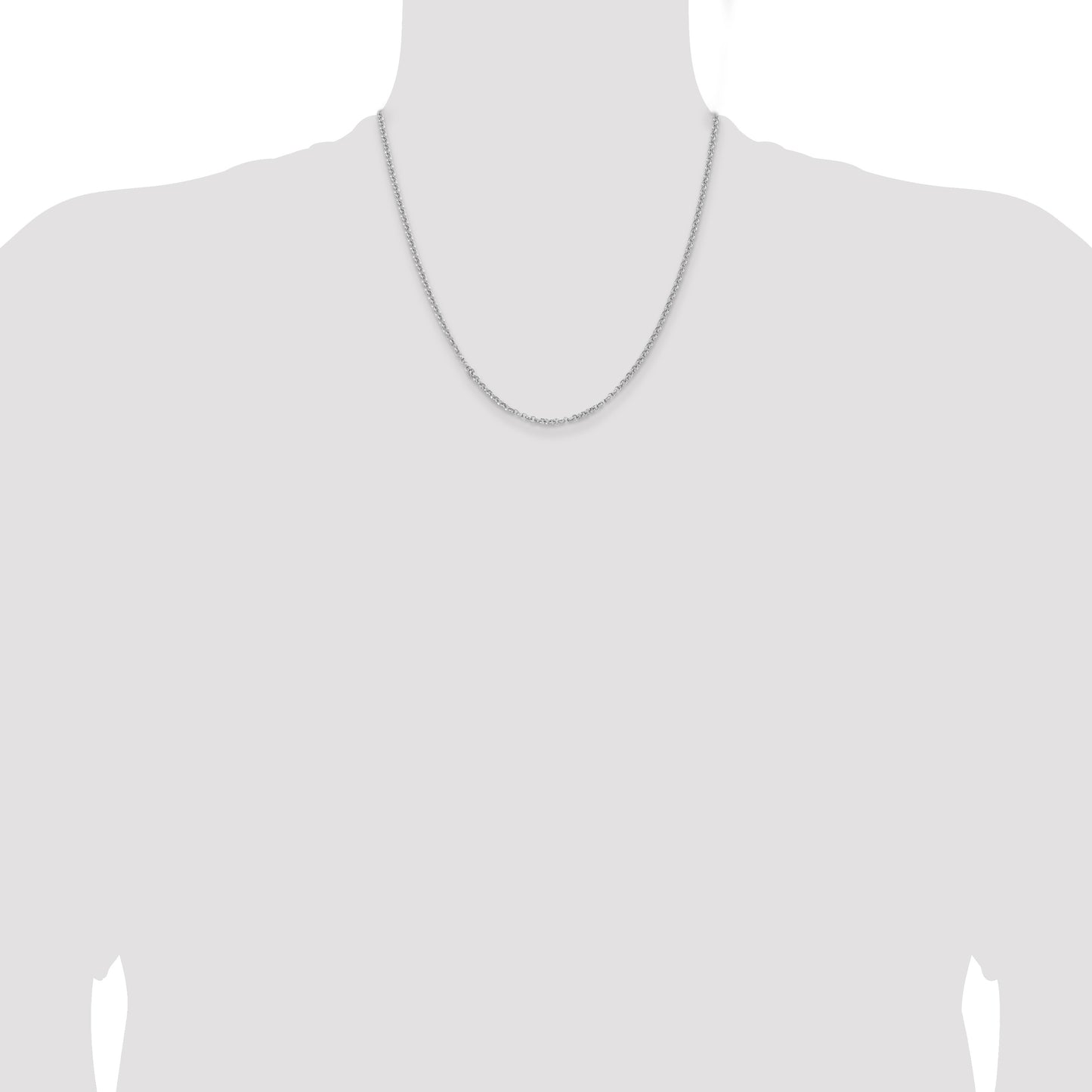 Sterling Silver Rhodium-plated 2.8mm Rolo Chain