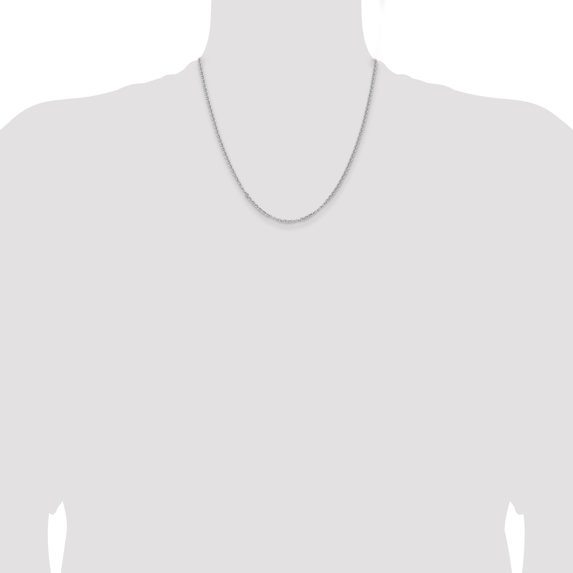 Sterling Silver Rhodium-plated 2.8mm Rolo Chain