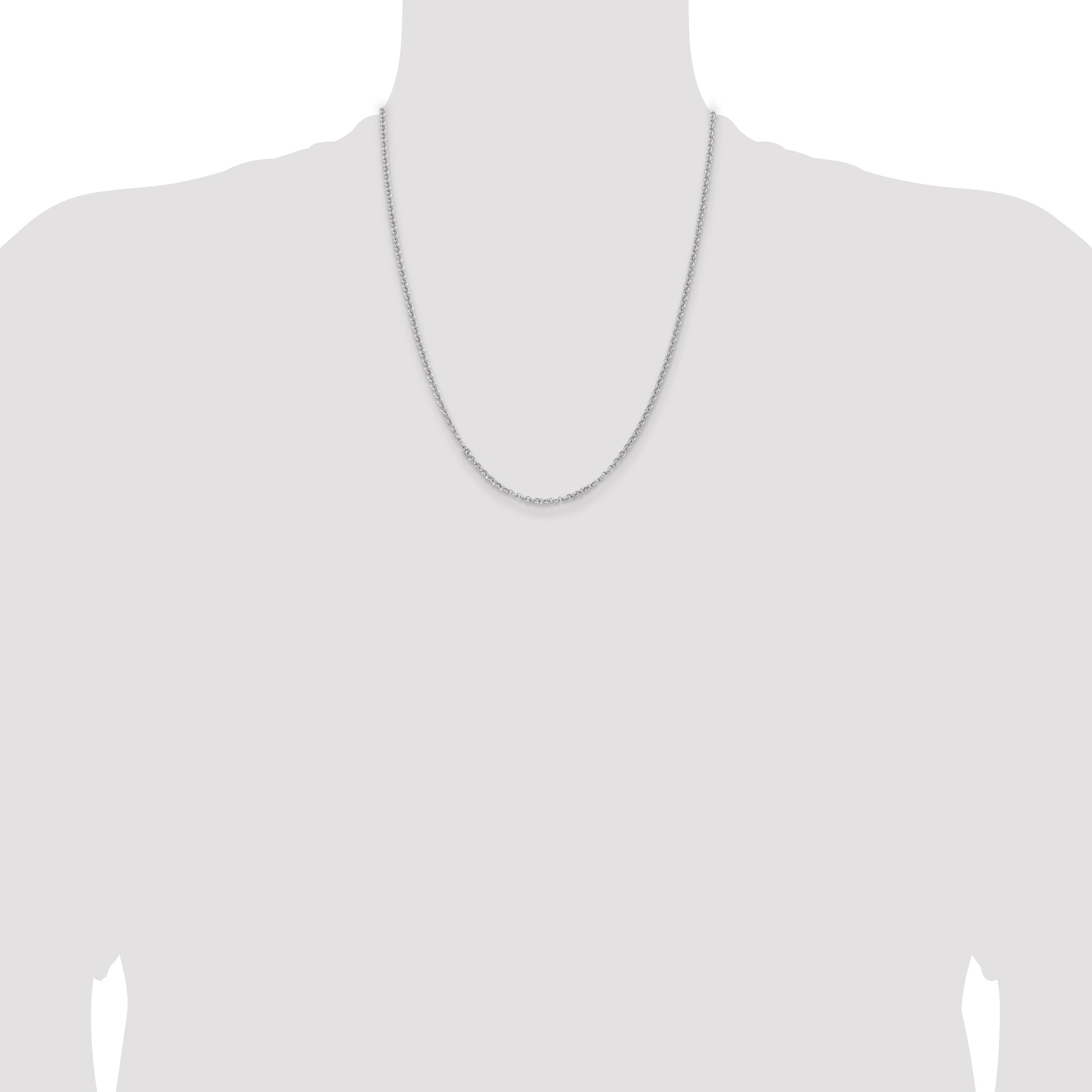 Sterling Silver Rhodium-plated 2.8mm Rolo Chain