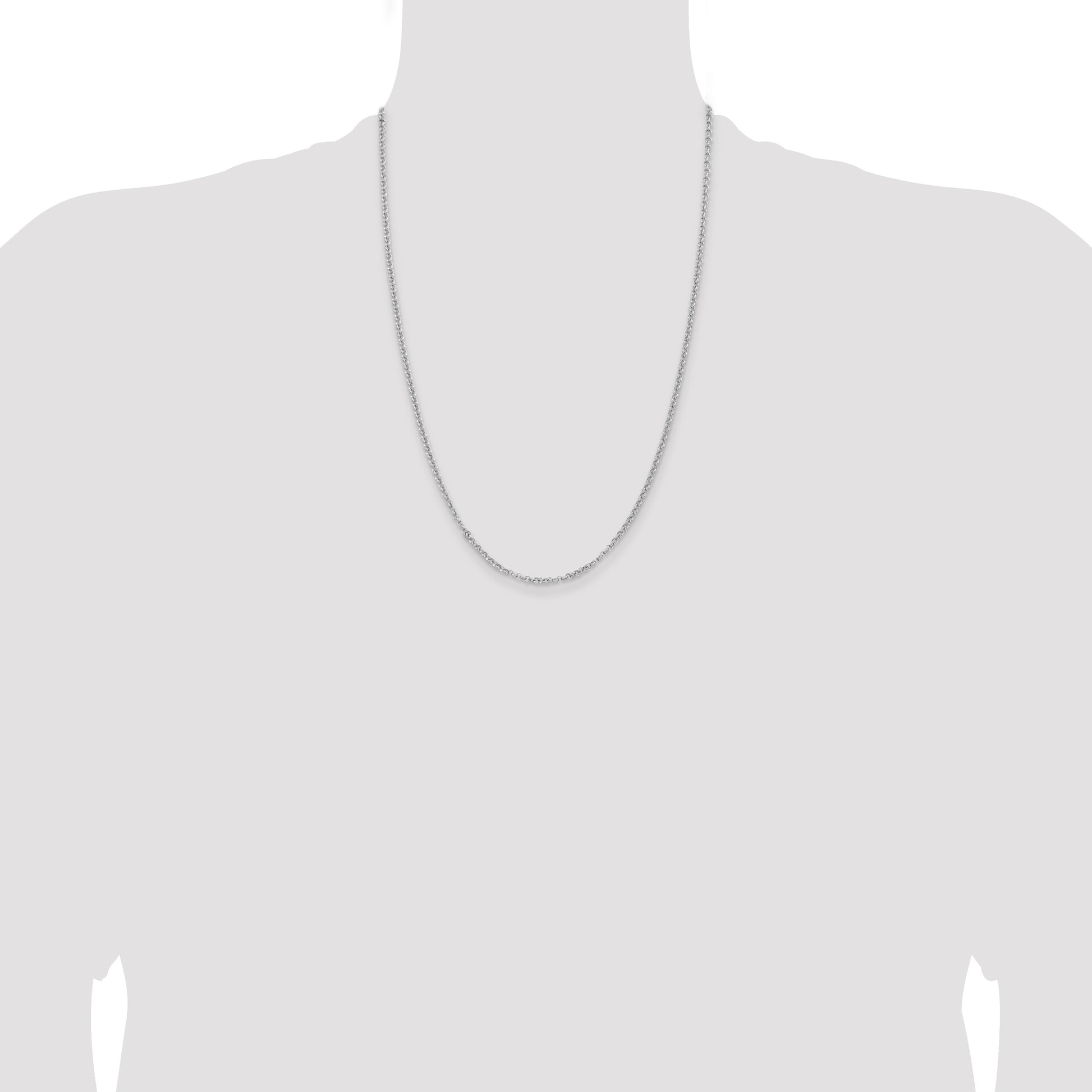 Sterling Silver Rhodium-plated 2.8mm Rolo Chain