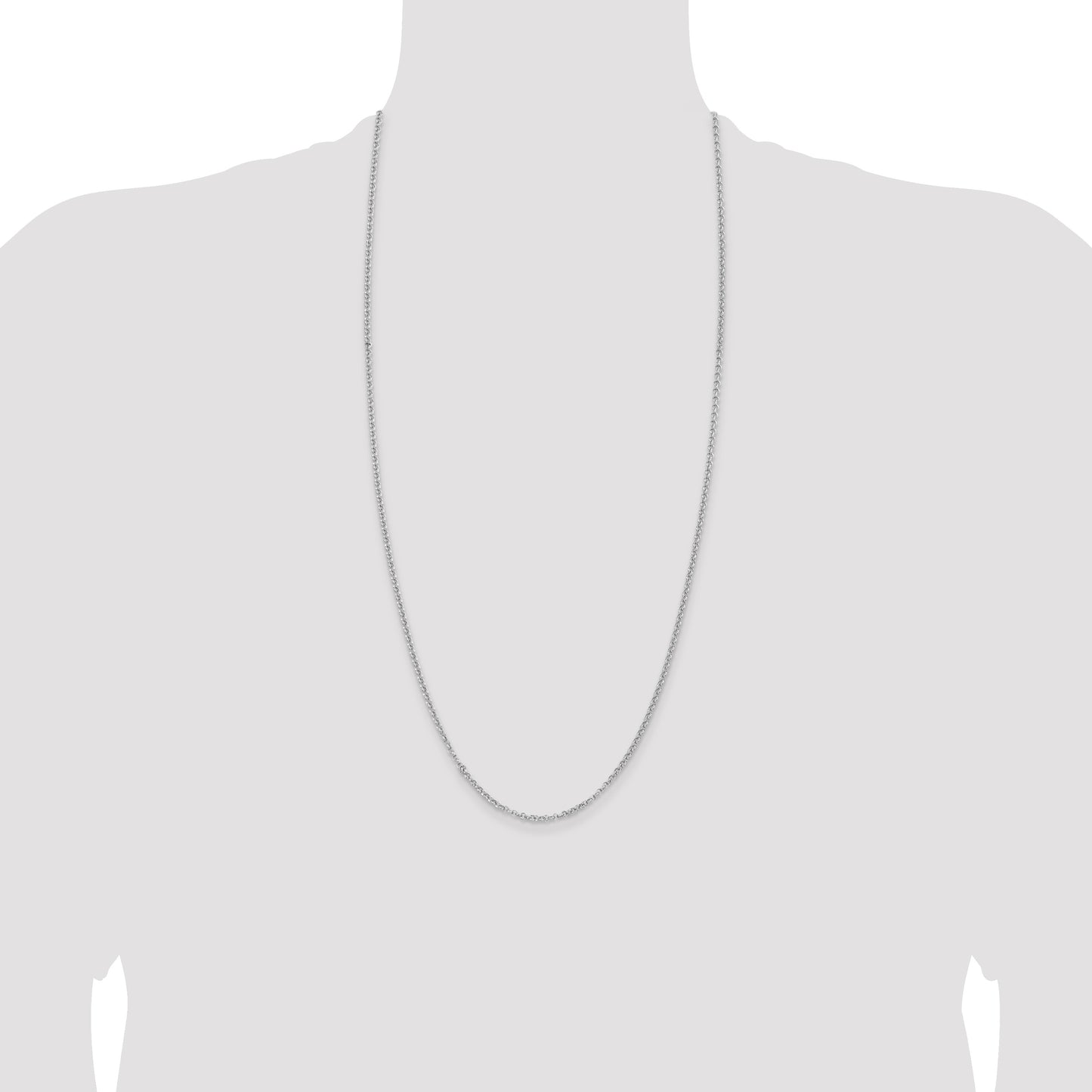 Sterling Silver Rhodium-plated 2.8mm Rolo Chain