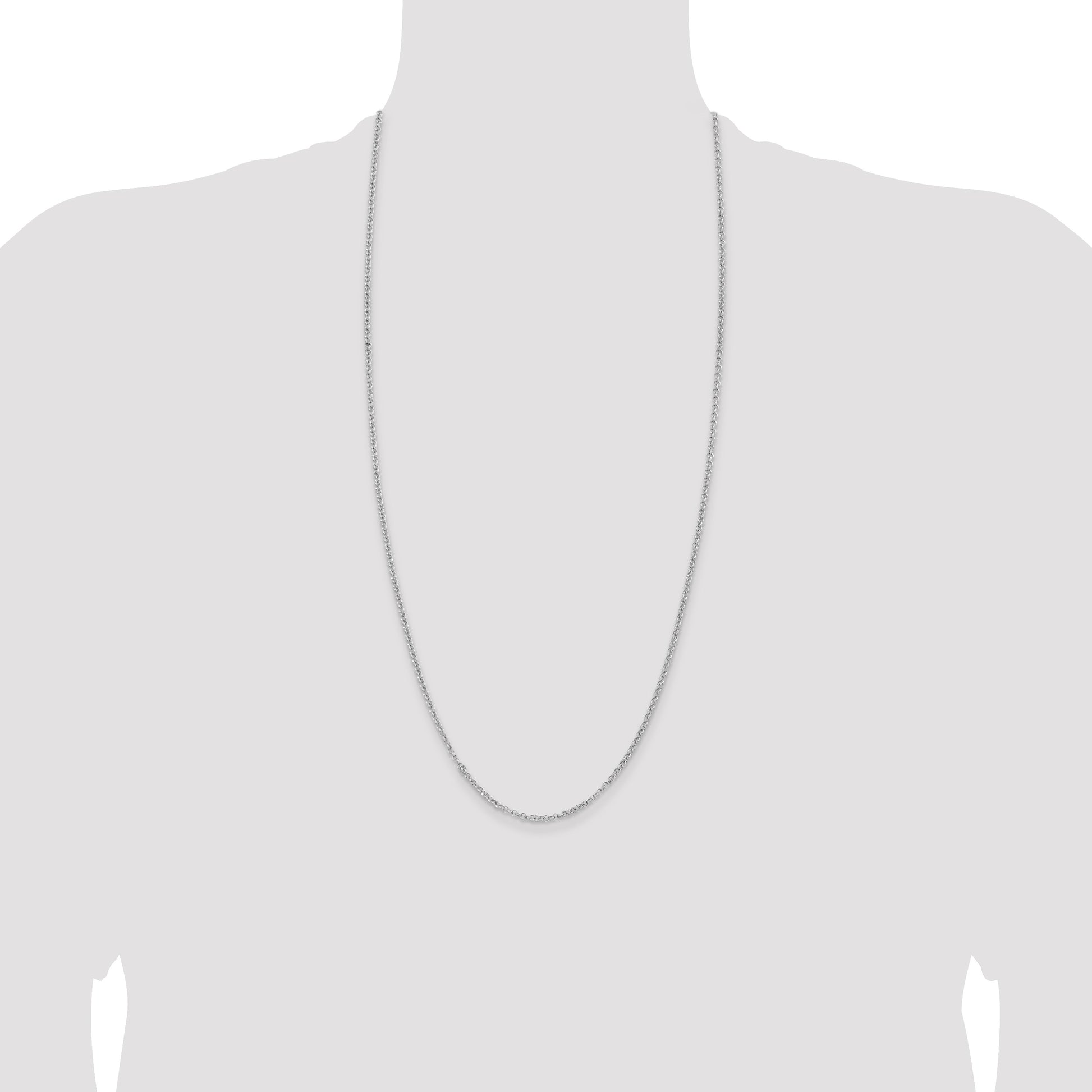 Sterling Silver Rhodium-plated 2.8mm Rolo Chain