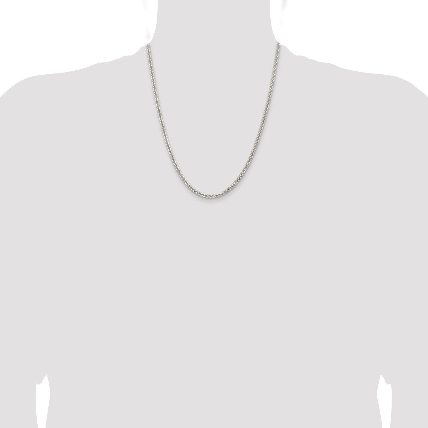 Sterling Silver 3mm Square Spiga Chain