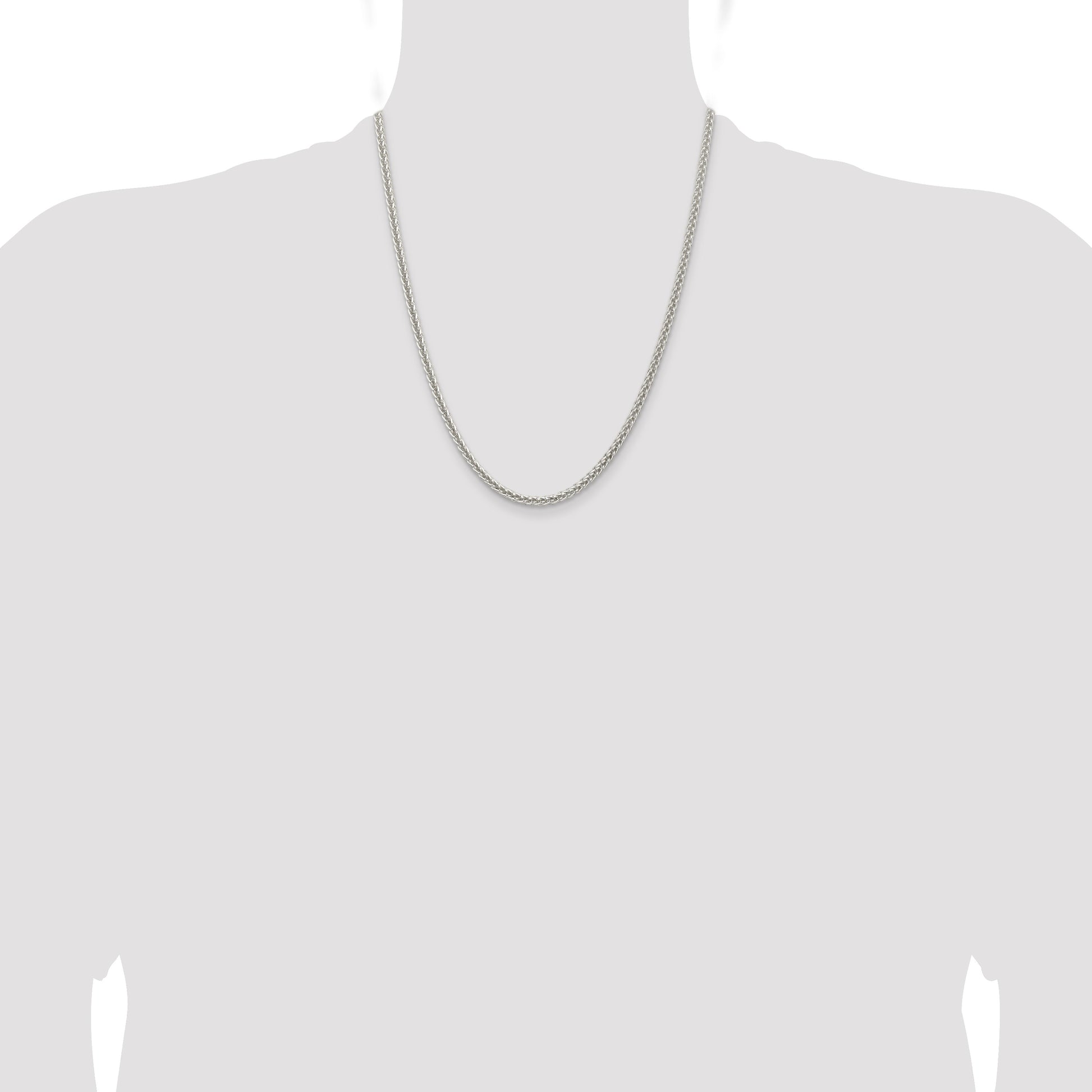 Sterling Silver 3mm Square Spiga Chain