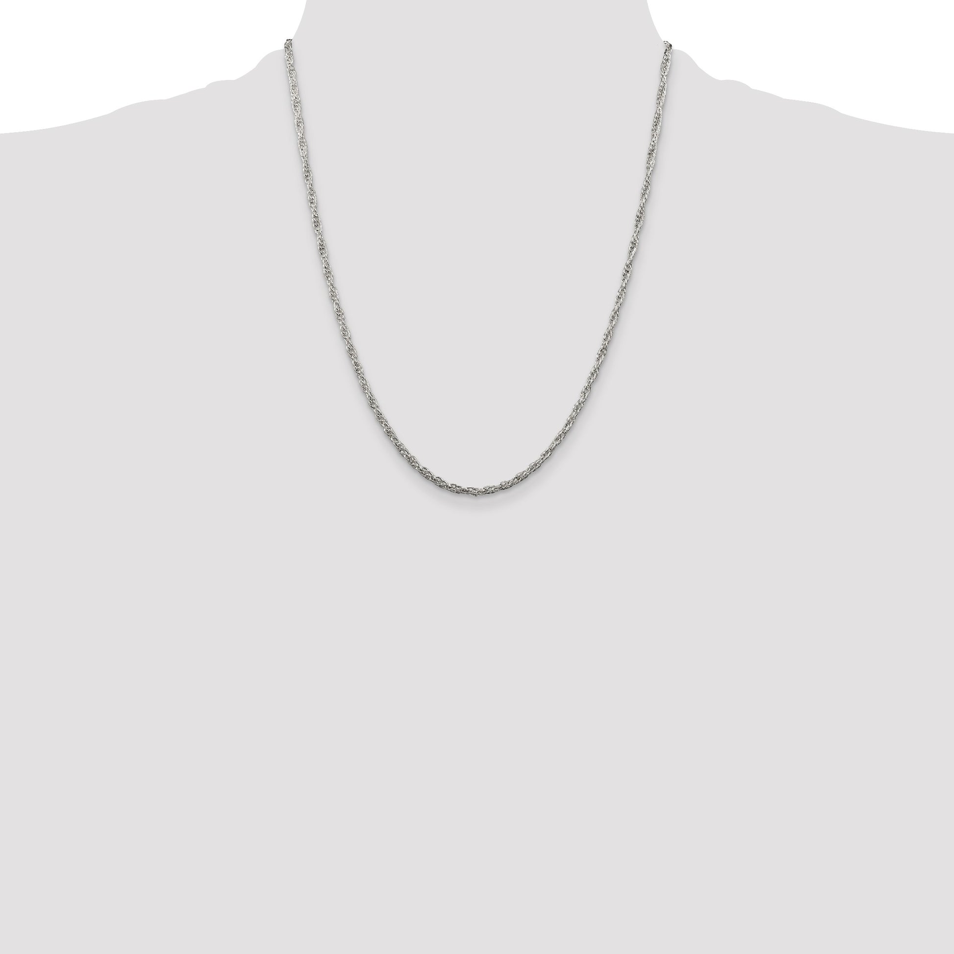 Sterling Silver 2.5mm Loose Rope Chain