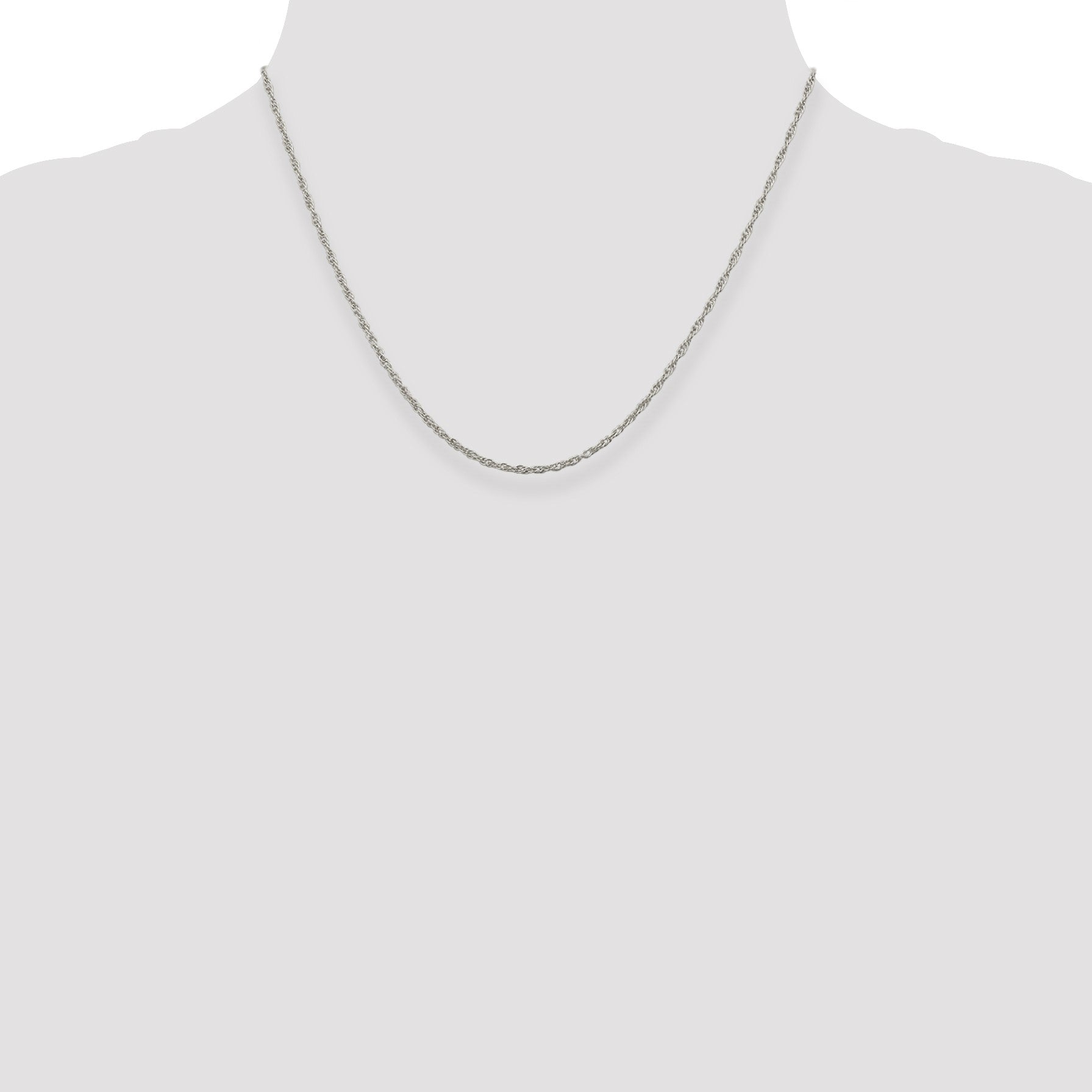 Sterling Silver 1.95mm Loose Rope Chain w/2in ext.