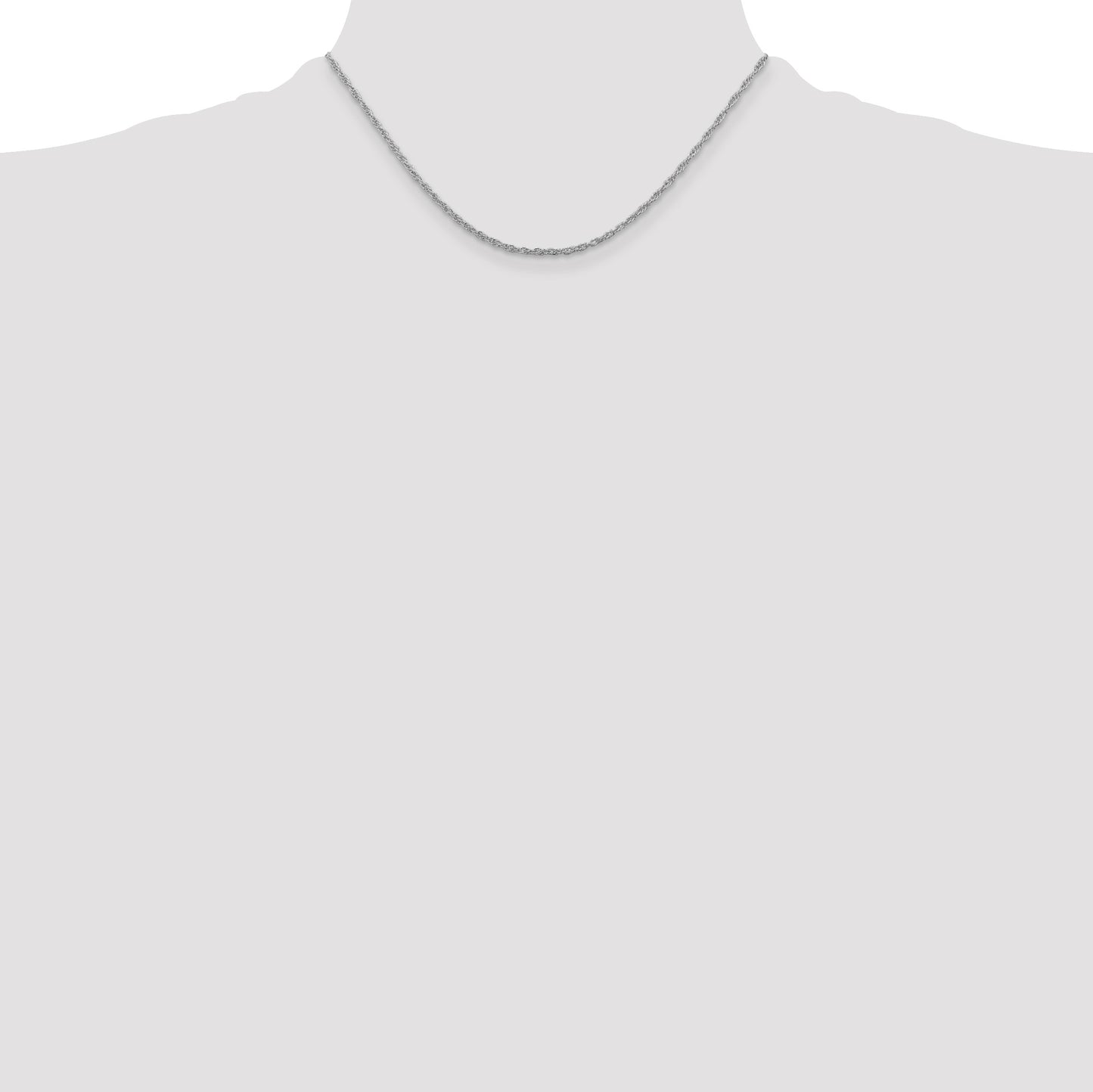 Sterling Silver Rhodium-plated 2mm Loose Rope Chain