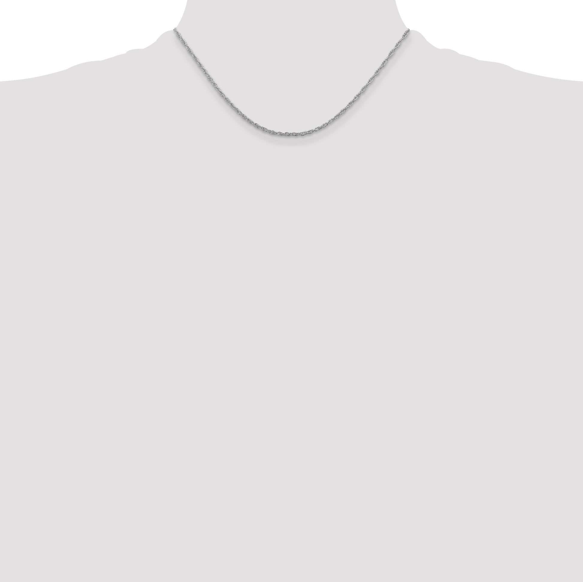 Sterling Silver Rhodium-plated 2mm Loose Rope Chain