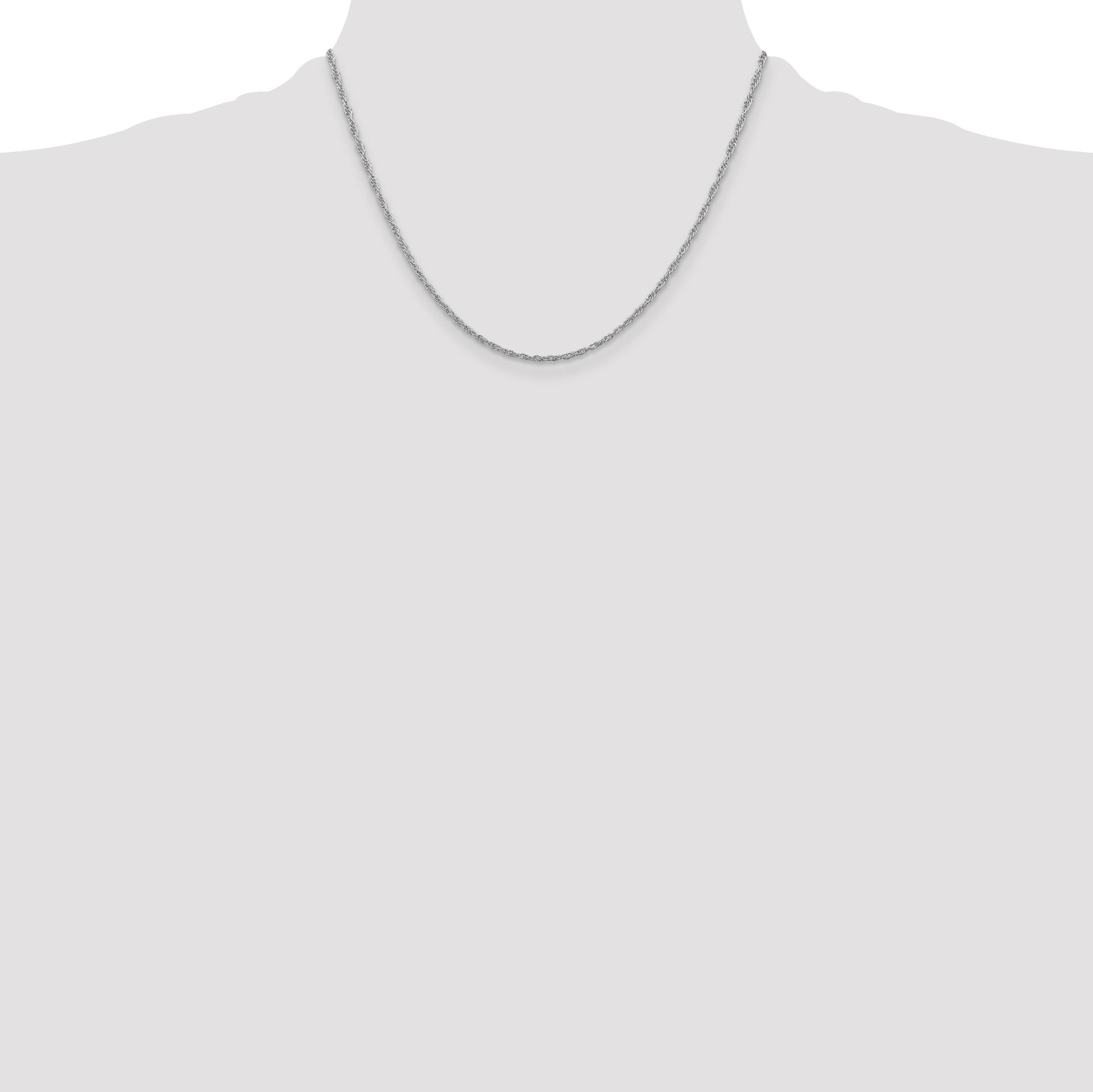 Sterling Silver Rhodium-plated 2mm Loose Rope Chain