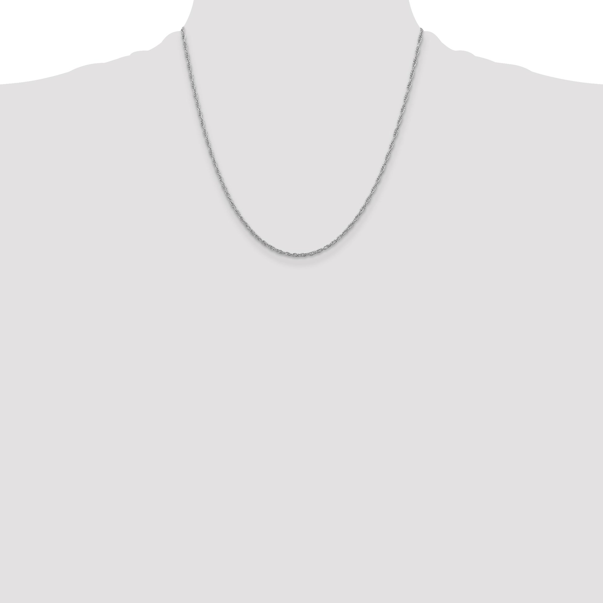 Sterling Silver Rhodium-plated 2mm Loose Rope Chain