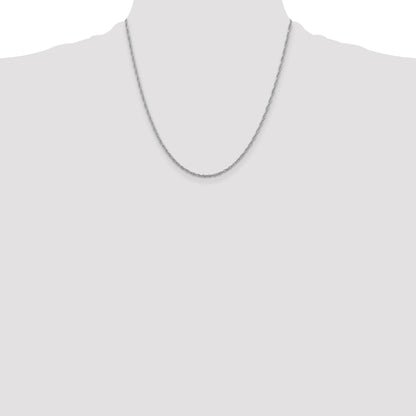 Sterling Silver Rhodium-plated 2mm Loose Rope Chain