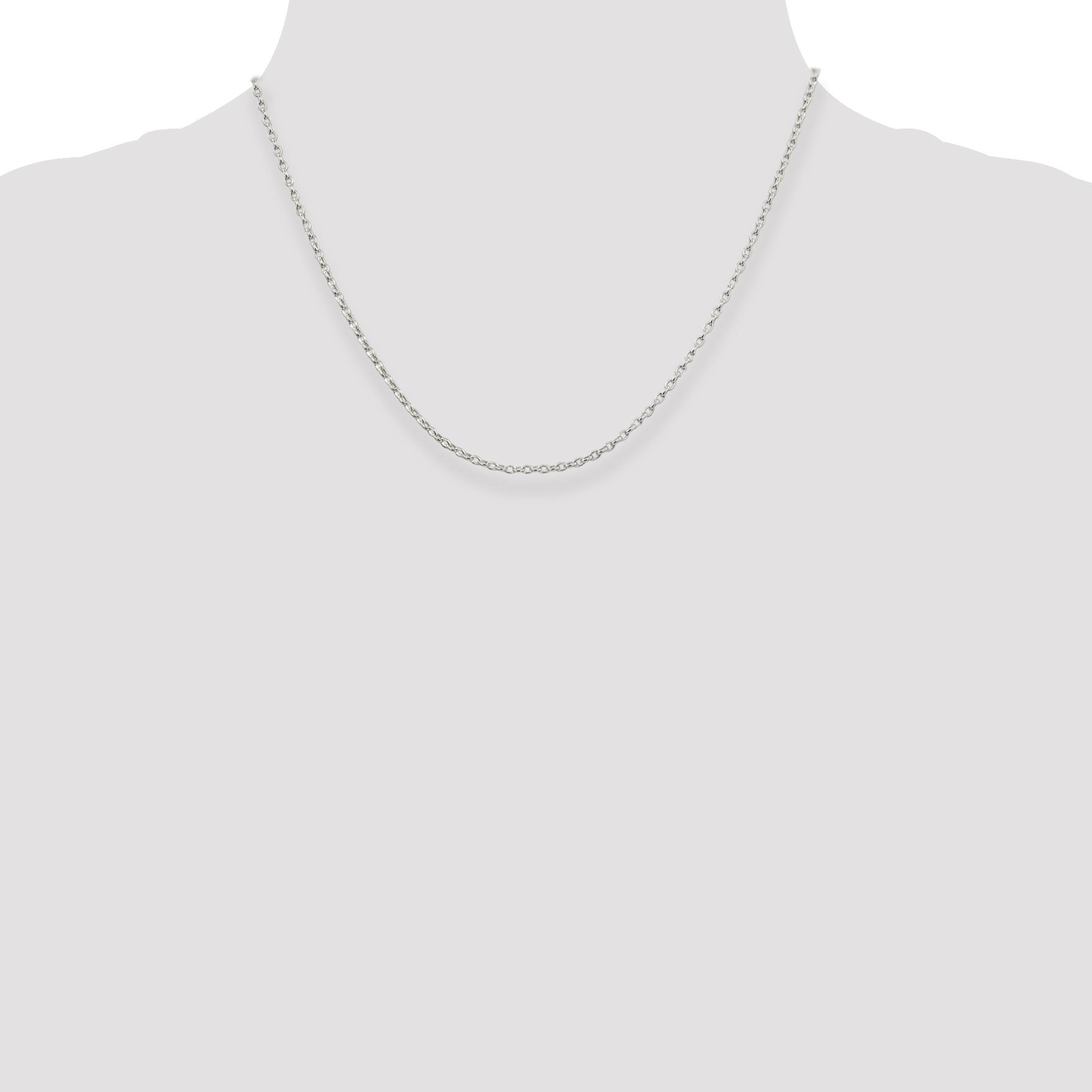Sterling Silver 1.6mm Oval Fancy Rolo Chain w/2in ext.