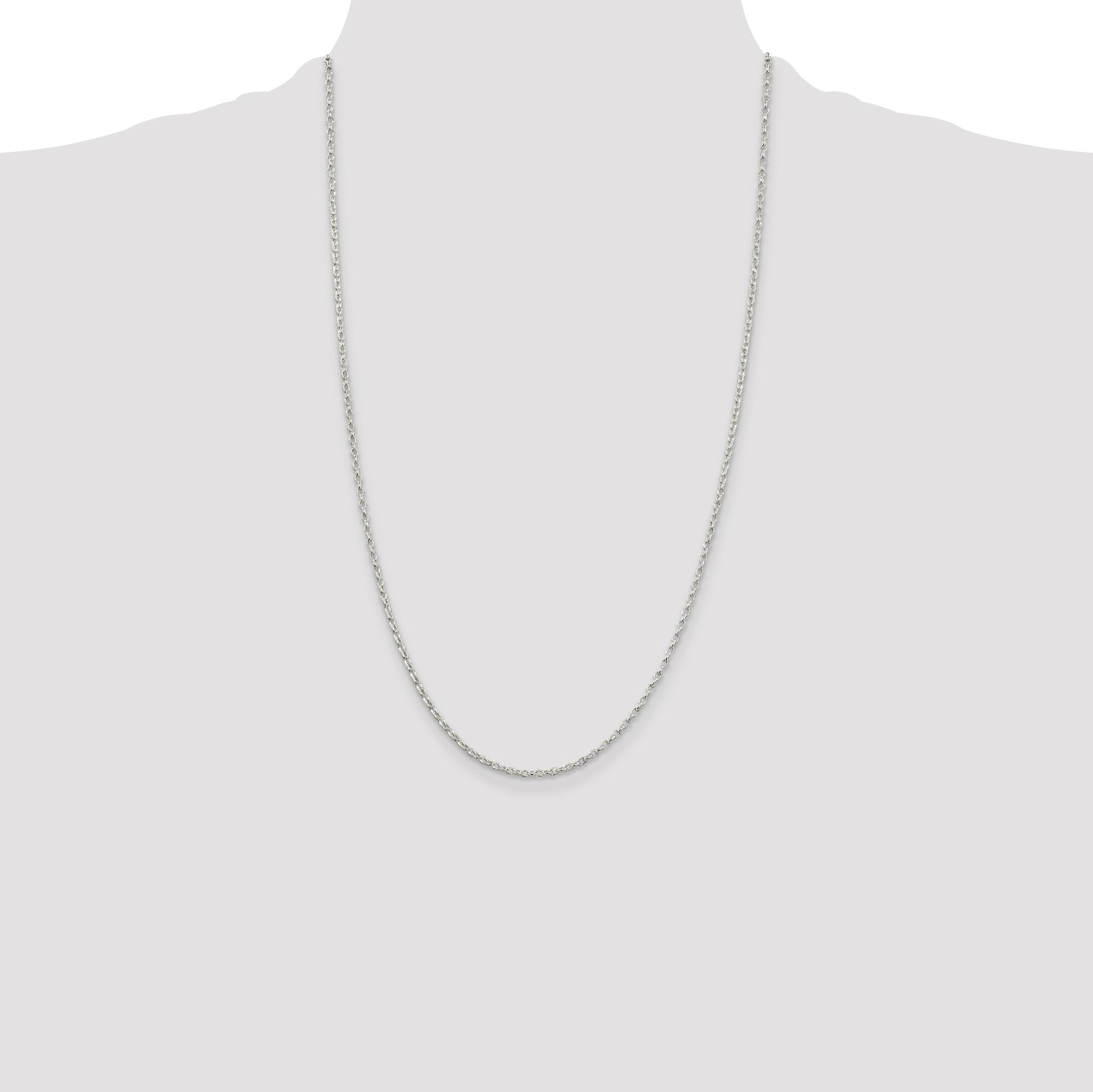 Sterling Silver 1.6mm Oval Fancy Rolo Chain