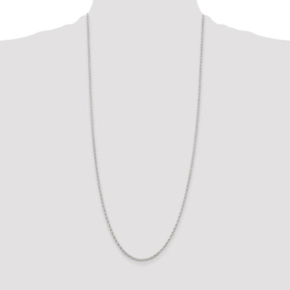 Sterling Silver 1.6mm Oval Fancy Rolo Chain