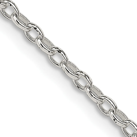 Sterling Silver 1.6mm Oval Fancy Rolo Chain w/2in ext.