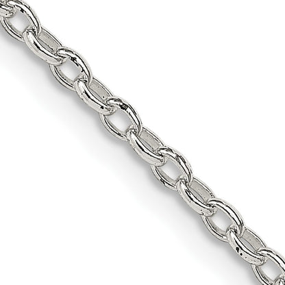 Sterling Silver 1.6mm Oval Fancy Rolo Chain