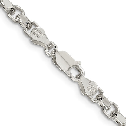 Sterling Silver 4mm Diamond-cut Rolo Chain