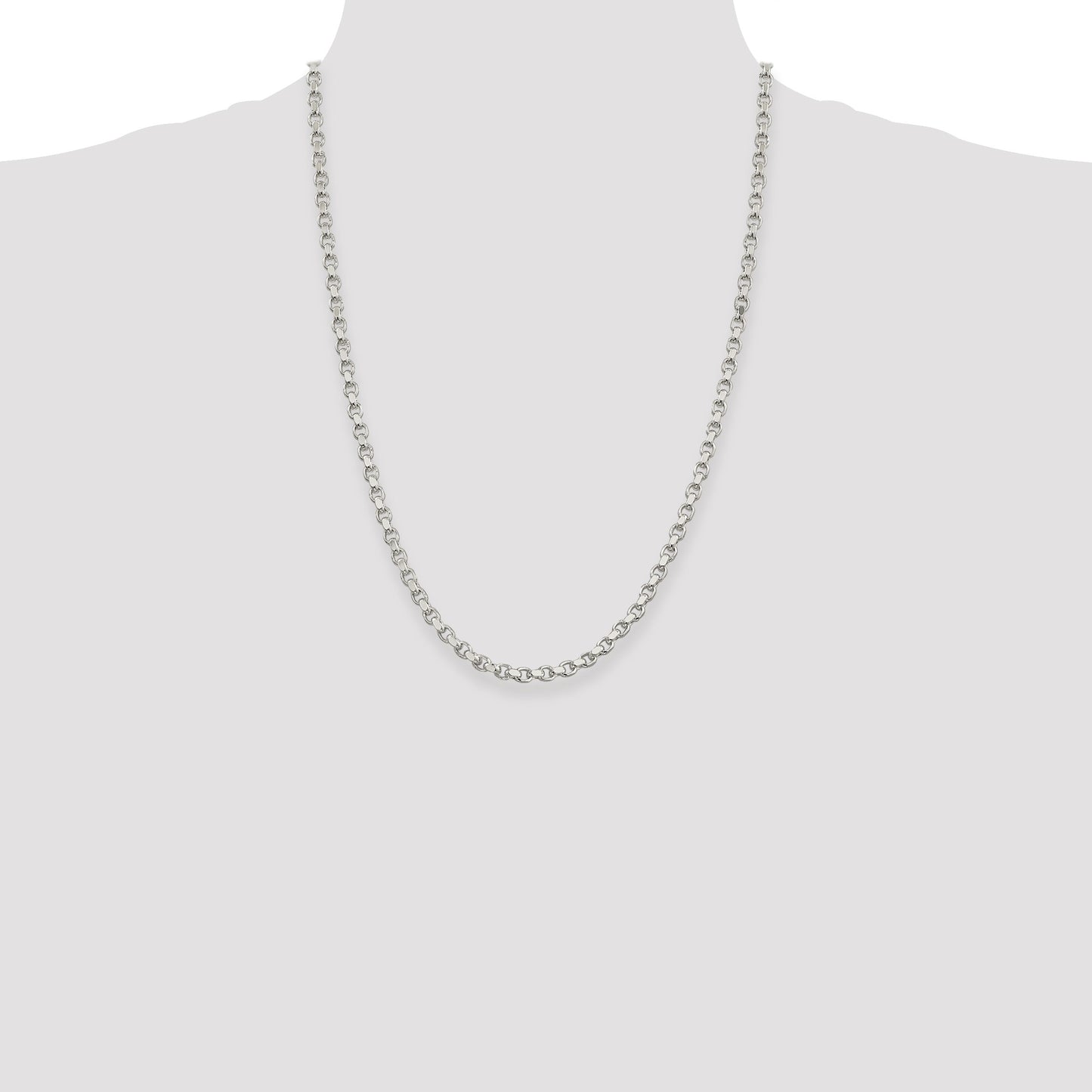Sterling Silver 4mm Diamond-cut Rolo Chain
